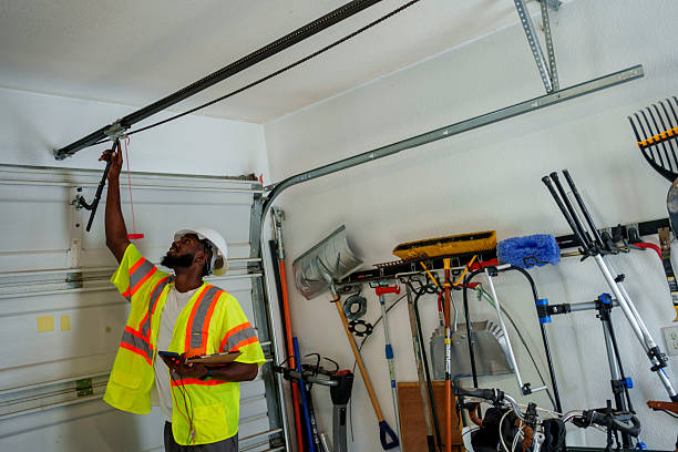 Professional Garage Door Panel Replacement technician working in Breckenridge, MI